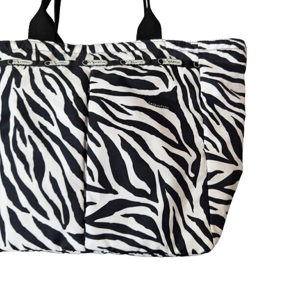 Le Sportsac Black & White Zebra Tote Bag - Picture 5 of 15